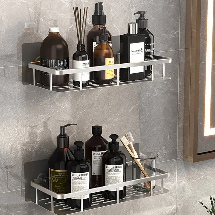 No-Drill Suction Bathroom Shelf