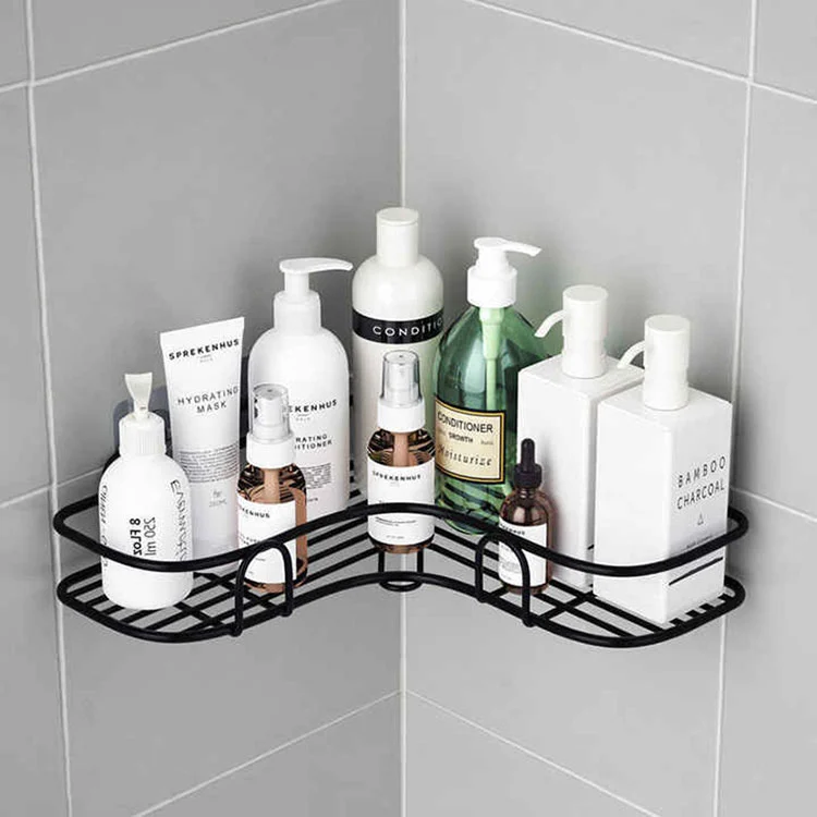 No Drilling Metal Bathroom Corner Shelf