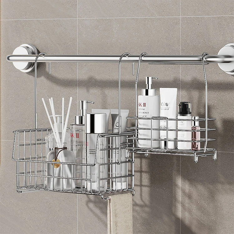 Removable Stainless Steel Bathroom Accessory Storage Rack